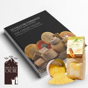 Libro "Le valli dei formaggi", degustazione di formaggi e farina per polenta